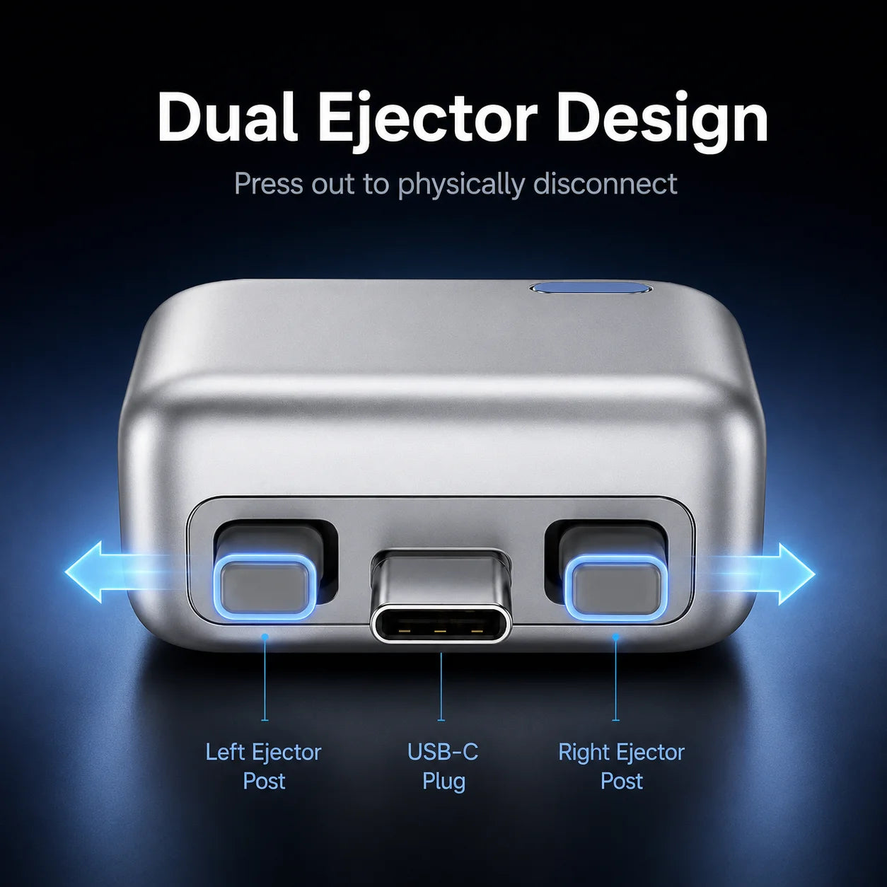 140W USB C Auto Power Off Charging Adapter Dual Ejector Pins Type C Fast Charge Smart Disconnect Plug for Phone Tablet Laptop