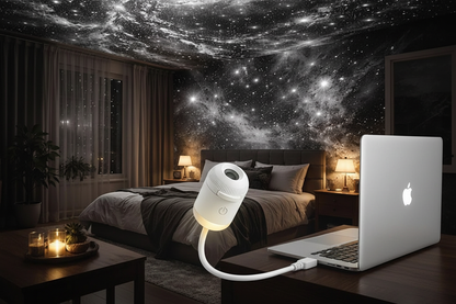 2 In 1 Usb Mini Galaxy Star Projector Night Light 12 Films Starry Sky Ambient Light For Car Home Decoration For Adults And Kids