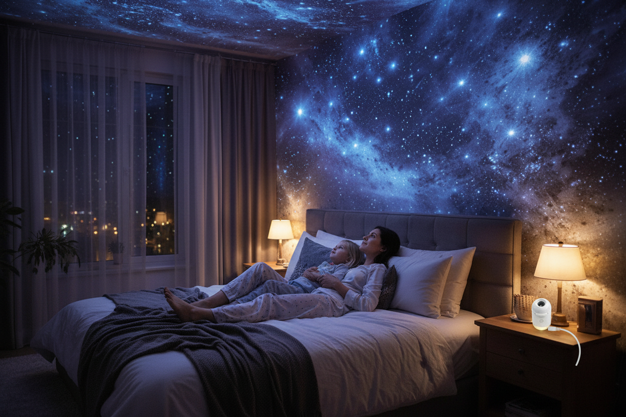 2 In 1 Usb Mini Galaxy Star Projector Night Light 12 Films Starry Sky Ambient Light For Car Home Decoration For Adults And Kids