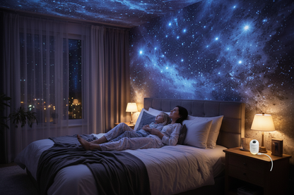 2 In 1 Usb Mini Galaxy Star Projector Night Light 12 Films Starry Sky Ambient Light For Car Home Decoration For Adults And Kids